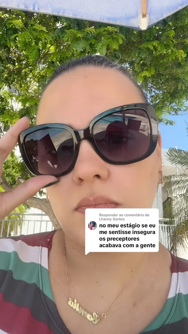 Camila em um vídeo sobre insegurança no estágio de enfermagem